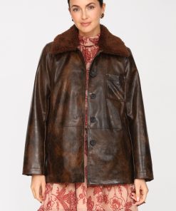 Faux-Ever Leather™ Fur Collar Barn Jacket