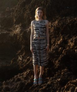 Zebra Lurex Stripe Wide Leg Culotte