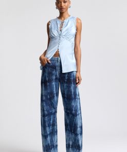 Mid-Rise Tie-Dye Curve Jeans