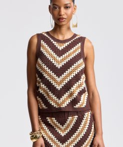 Sleeveless Chevron Crochet Top