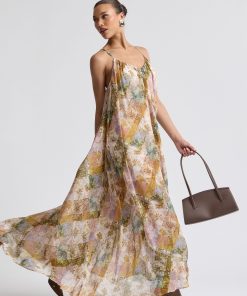 Outpost Paisley Crinkle Chiffon Maxi Dress