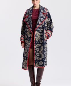 Paisley Whipstitch Cocoon Coat