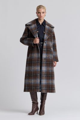 Plaid Sailor Collar Coat