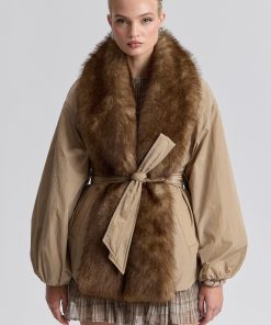 Faux Fur-Trimmed Nylon Parka