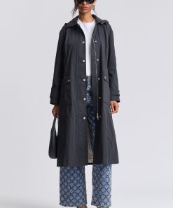 Utility Hooded Long Rain Jacket