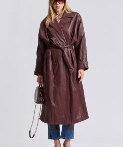 Dolman Sleeve Faux-Ever Leather™ Trench Coat