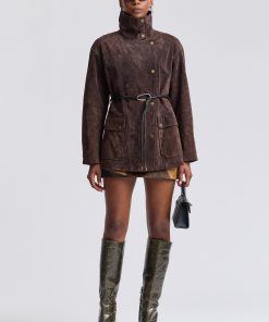Genuine Suede Belted Jacket