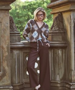 Layered Waistband Wide Leg Trouser