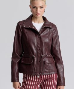 Faux-Ever Leather™ Basketweave Cropped Anorak