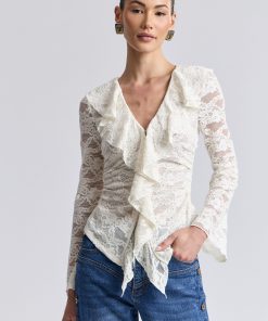 Ruffle Front Lace Top