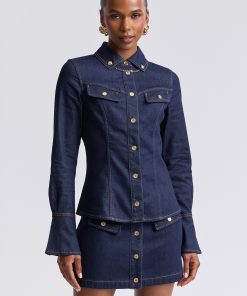 Chain Detail Denim Shirt