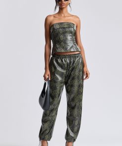 Python Faux-Ever Leather™ Elastic-Waist Balloon Pants