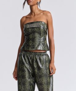 Python Faux-Ever Leather™ Strapless Top