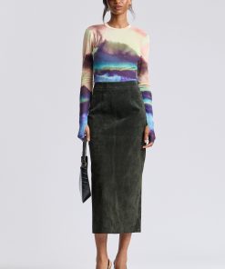 Genuine Suede Maxi Pencil Skirt
