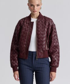 Woven Faux-Ever Leather™ Bomber Jacket
